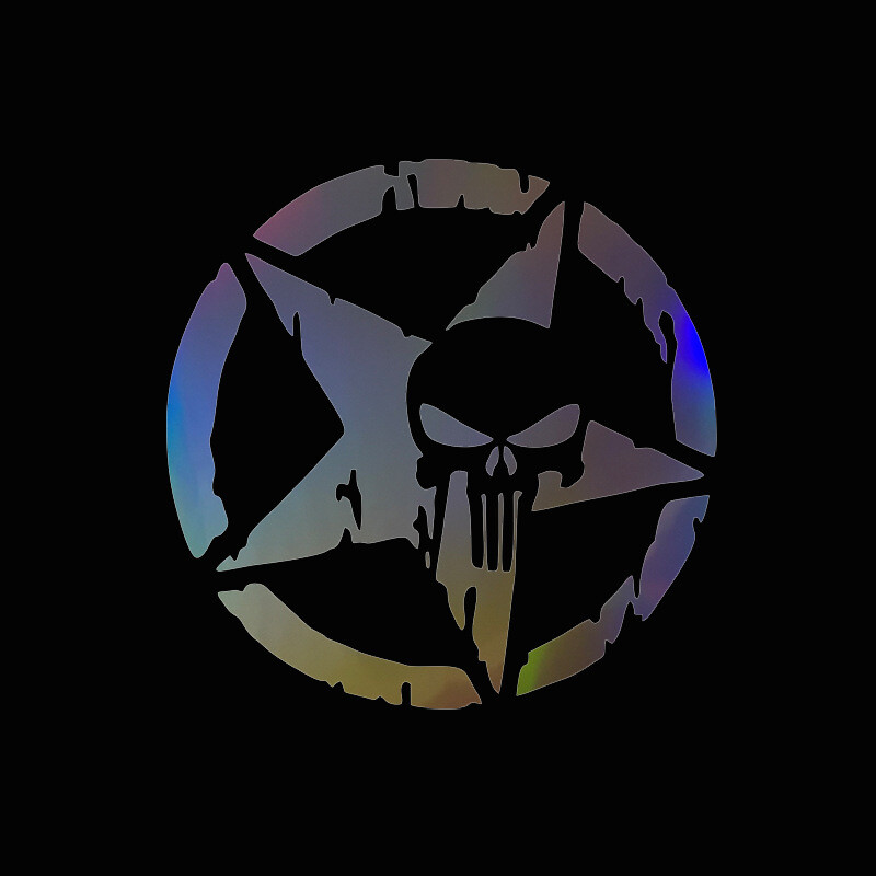 Tarpvalstybinės užsienio prekybos automobilių lipdukai penkiakampės žvaigždės kaukolė personalizuota kūrybinga dekoratyvinė lipdukai automobilio galinio lango lipdukai