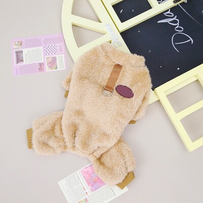 Šiltas žieminis vilnonis šunų kombinezonas naminių šunų drabužiai mažiems šunims rudeniniai keturių kojų pižamos pliušiniai šunų paltai Čihuahua pudelio kostiumai