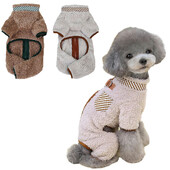 Minkštas šiltas vilnonis šunų kombinezonas Žieminis naminio šuns striukė su užtrauktuku mažiems šunims šuniukų drabužėliai Onesies paltas Prancūzų buldogo apranga