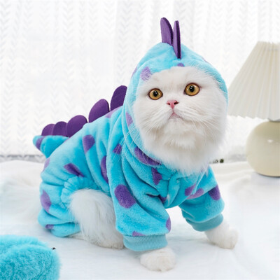 Mājdzīvnieku drēbes Teddy dog cat rudens ziema jauki sabiezināti četru pēdu drēbes mazs vidējais suns flaneļa maiņas drēbes