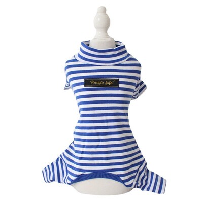 Medvilniniai dryžuoti šunų drabužiai kačių kombinezonai ploni paltai šilti šuniuko megztiniai Čihuahua drabužiai rudens ir žiemos pižamos šunų daiktai