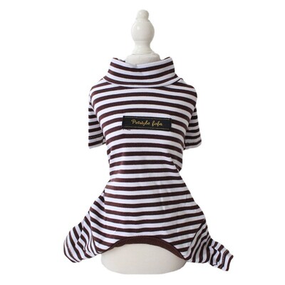 Medvilniniai dryžuoti šunų drabužiai kačių kombinezonai ploni paltai šilti šuniuko megztiniai Čihuahua drabužiai rudens ir žiemos pižamos šunų daiktai