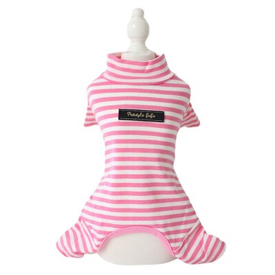 Medvilniniai dryžuoti šunų drabužiai kačių kombinezonai ploni paltai šilti šuniuko megztiniai Čihuahua drabužiai rudens ir žiemos pižamos šunų daiktai