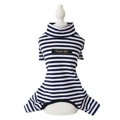 Medvilniniai dryžuoti šunų drabužiai kačių kombinezonai ploni paltai šilti šuniuko megztiniai Čihuahua drabužiai rudens ir žiemos pižamos šunų daiktai