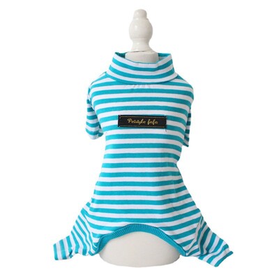 Medvilniniai dryžuoti šunų drabužiai kačių kombinezonai ploni paltai šilti šuniuko megztiniai Čihuahua drabužiai rudens ir žiemos pižamos šunų daiktai