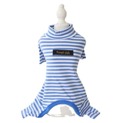 Medvilniniai dryžuoti šunų drabužiai kačių kombinezonai ploni paltai šilti šuniuko megztiniai Čihuahua drabužiai rudens ir žiemos pižamos šunų daiktai