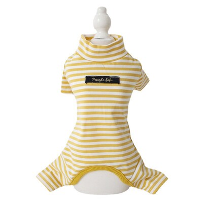 Medvilniniai dryžuoti šunų drabužiai kačių kombinezonai ploni paltai šilti šuniuko megztiniai Čihuahua drabužiai rudens ir žiemos pižamos šunų daiktai