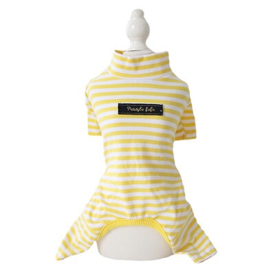 Medvilniniai dryžuoti šunų drabužiai kačių kombinezonai ploni paltai šilti šuniuko megztiniai Čihuahua drabužiai rudens ir žiemos pižamos šunų daiktai