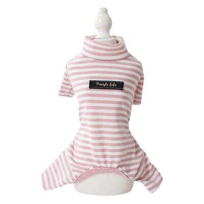 Medvilniniai dryžuoti šunų drabužiai kačių kombinezonai ploni paltai šilti šuniuko megztiniai Čihuahua drabužiai rudens ir žiemos pižamos šunų daiktai