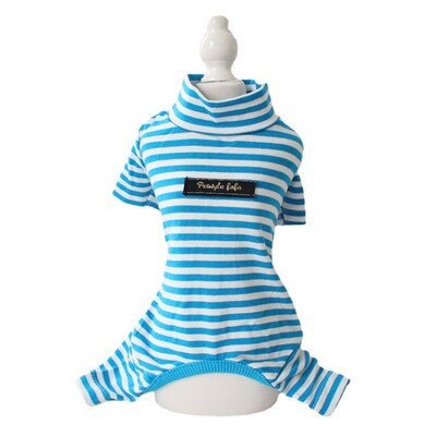 Medvilniniai dryžuoti šunų drabužiai kačių kombinezonai ploni paltai šilti šuniuko megztiniai Čihuahua drabužiai rudens ir žiemos pižamos šunų daiktai