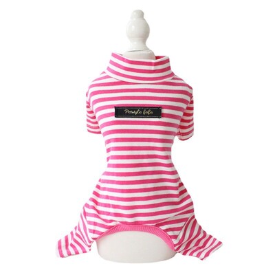 Medvilniniai dryžuoti šunų drabužiai kačių kombinezonai ploni paltai šilti šuniuko megztiniai Čihuahua drabužiai rudens ir žiemos pižamos šunų daiktai