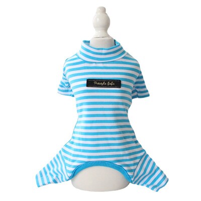 Medvilniniai dryžuoti šunų drabužiai kačių kombinezonai ploni paltai šilti šuniuko megztiniai Čihuahua drabužiai rudens ir žiemos pižamos šunų daiktai