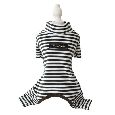 Medvilniniai dryžuoti šunų drabužiai kačių kombinezonai ploni paltai šilti šuniuko megztiniai Čihuahua drabužiai rudens ir žiemos pižamos šunų daiktai