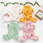 Žieminis augintinis pliušinis šunų kombinezonas Šiltas kombinezonas šuniui Mados šuniuko pižamos Mielos minkštos katės kombinezonai naminiams gyvūnėliams Čihuahua šunų drabužiai