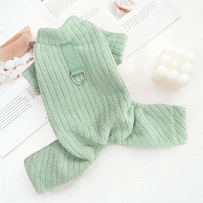 Žieminis augintinis pliušinis šunų kombinezonas Šiltas kombinezonas šuniui Mados šuniuko pižamos Mielos minkštos katės kombinezonai naminiams gyvūnėliams Čihuahua šunų drabužiai