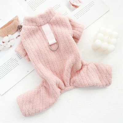 Žieminis augintinis pliušinis šunų kombinezonas Šiltas kombinezonas šuniui Mados šuniuko pižamos Mielos minkštos katės kombinezonai naminiams gyvūnėliams Čihuahua šunų drabužiai