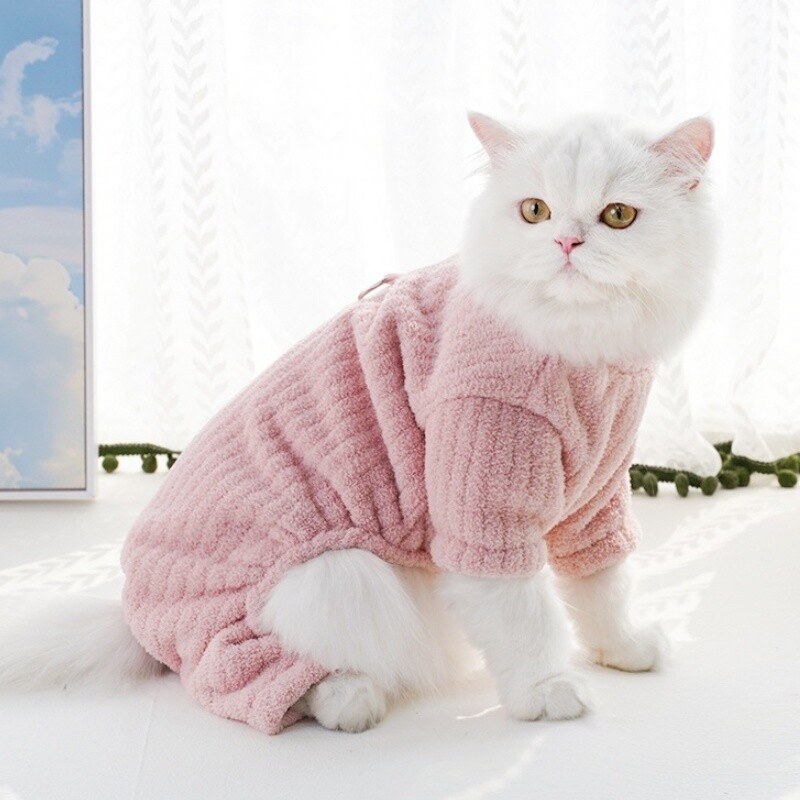 Žieminis augintinis pliušinis šunų kombinezonas Šiltas kombinezonas šuniui Mados šuniuko pižamos Mielos minkštos katės kombinezonai naminiams gyvūnėliams Čihuahua šunų drabužiai