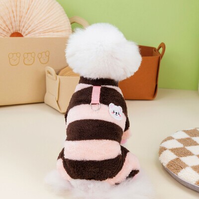 Koralų vilnos kombinezonas šuniui rudeninis, šiltas šuniuko kombinezonas Žieminiai berniukų šunų drabužiai mažiems šunims Naminių gyvūnėlių kostiumas Chihuahua Yorkie pižama