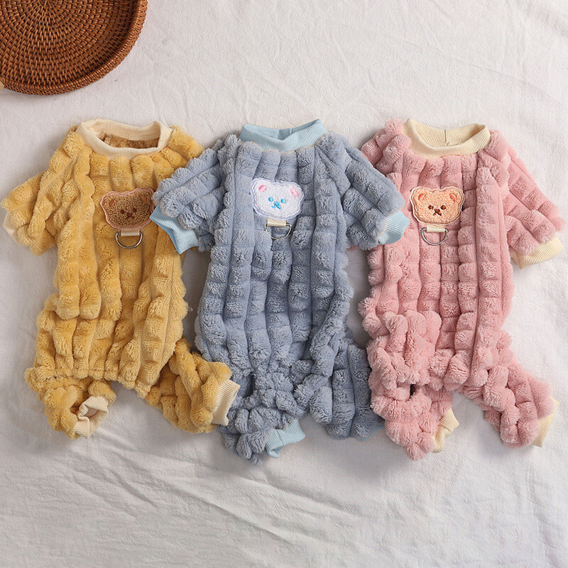 Mieli šilti rūbai naminiams gyvūnėliams šunims katėms vilnonis kombinezonas šuniui pižama rudeniniai žieminiai katės rūbai mažam šuniui čihuahua jorko apranga