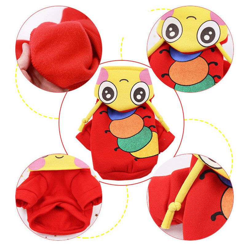 Naujas rudens žiemos animacinių filmų šunų gobtuvas naminių šunų drabužiai šunims katės paltas Striukė Medvilninis naminių gyvūnėlių transformavimas prancūzų buldogų drabužiai