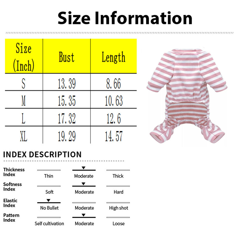 Pijamale din bumbac pentru câini cu dungi Salopetă clasică pentru animale de companie Haine de iarnă pentru câini pentru câini de talie mică Costum pentru cățelușă pisică ținută chihuahua Yorkie caniche