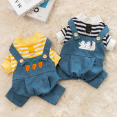 Dryžuotas šuns kombinezonas naminių gyvūnėlių drabužiai šuniuko ir kačiuko megztinis Čihuahua kostiumas prancūzų buldogas Romper Prabangūs šunų drabužiai Nauji