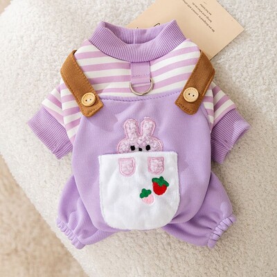 Dryžuotas šuns kombinezonas naminių gyvūnėlių drabužiai šuniuko ir kačiuko megztinis Čihuahua kostiumas prancūzų buldogas Romper Prabangūs šunų drabužiai Nauji