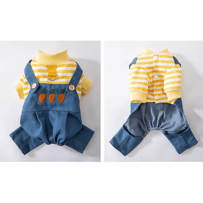 Dryžuotas šuns kombinezonas naminių gyvūnėlių drabužiai šuniuko ir kačiuko megztinis Čihuahua kostiumas prancūzų buldogas Romper Prabangūs šunų drabužiai Nauji