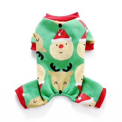 Mados spausdinti šunų kombinezonai Kalėdiniai šunų drabužiai Šilti pliušiniai šuniukų kombinezonai Mieli kačių kombinezonai Pet Pižamos Čihuahua šunų kombinezonai