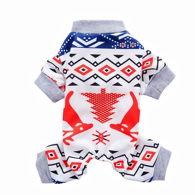 Mados spausdinti šunų kombinezonai Kalėdiniai šunų drabužiai Šilti pliušiniai šuniukų kombinezonai Mieli kačių kombinezonai Pet Pižamos Čihuahua šunų kombinezonai