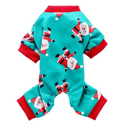 Mados spausdinti šunų kombinezonai Kalėdiniai šunų drabužiai Šilti pliušiniai šuniukų kombinezonai Mieli kačių kombinezonai Pet Pižamos Čihuahua šunų kombinezonai