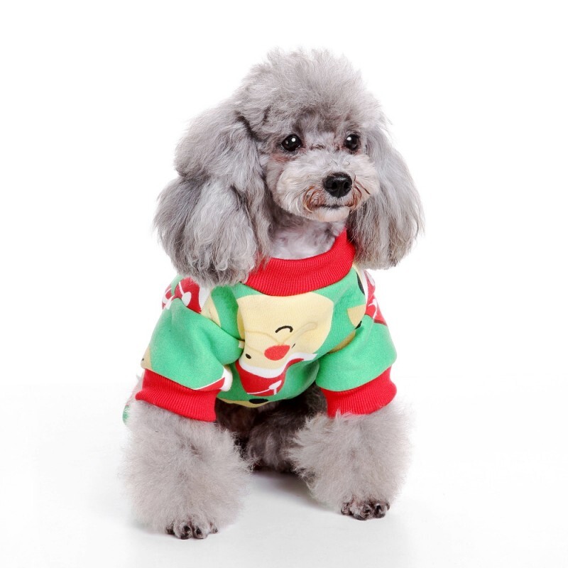 Mados spausdinti šunų kombinezonai Kalėdiniai šunų drabužiai Šilti pliušiniai šuniukų kombinezonai Mieli kačių kombinezonai Pet Pižamos Čihuahua šunų kombinezonai