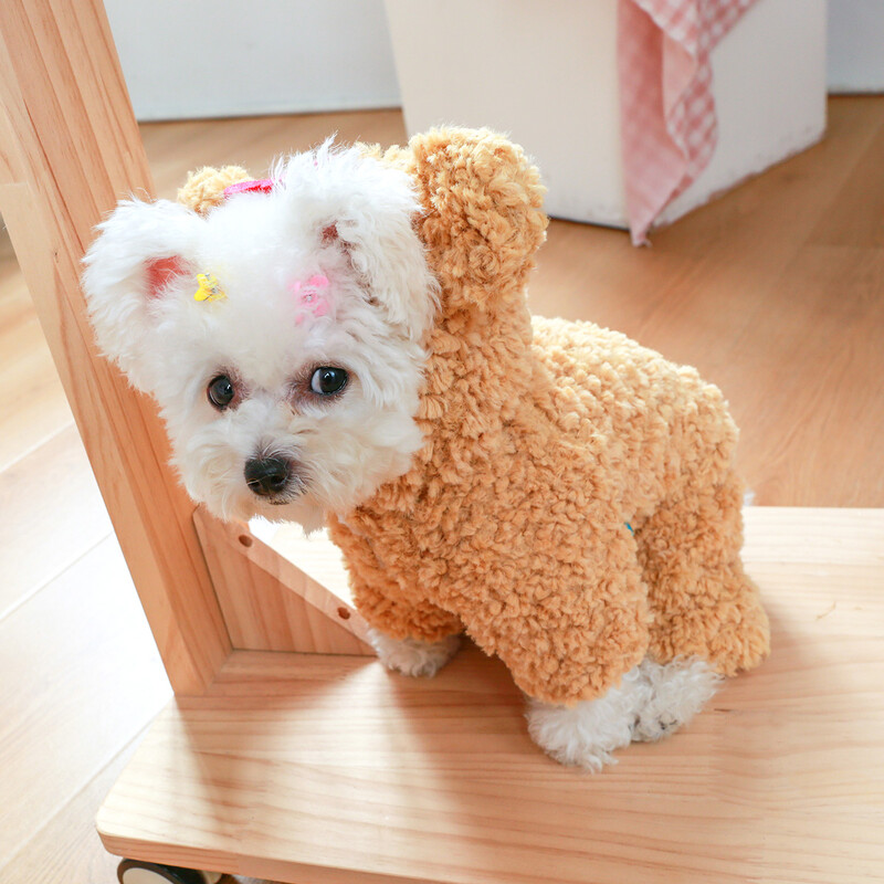 Párnázott dzseki Világosbarna Kutyakabátok Kutyaruhák Kutyajelmez Kutyaruhák Kisállatruhák Kutyaruhák Kiskutyáknak Kölyökruhák