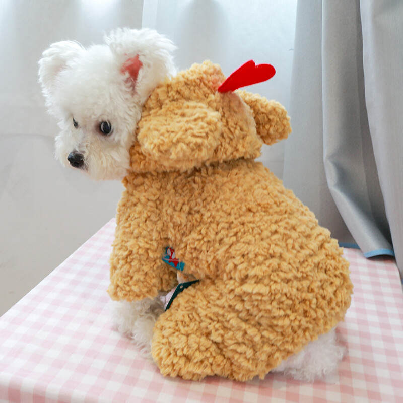 Párnázott dzseki Világosbarna Kutyakabátok Kutyaruhák Kutyajelmez Kutyaruhák Kisállatruhák Kutyaruhák Kiskutyáknak Kölyökruhák