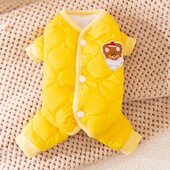 Šiltas naminių šunų kombinezonas, paminkštintas žieminis šuniuko Onesie vandeniui atsparus šunų drabužis mažiems šunims Mielas katės paltas Pet Striukė šuniui pūkinė striukė