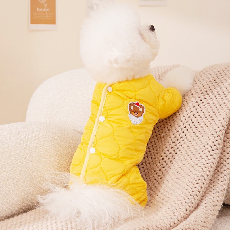 Šiltas naminių šunų kombinezonas, paminkštintas žieminis šuniuko Onesie vandeniui atsparus šunų drabužis mažiems šunims Mielas katės paltas Pet Striukė šuniui pūkinė striukė