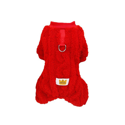 Silti koraļļu vilnas mājdzīvnieku kombinezoni ziemas kucēnu pidžamām suņiem kombinezoni maziem suņiem kaķiem Apģērbi Čivavas franču buldogu kostīmi