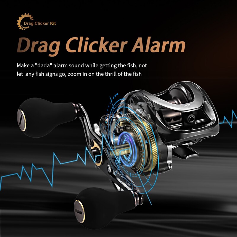 SOLOKING HIAW200 Baitcasting Ritė Betriel 9.5KG Max Drag 12 Guolis 5.4/7.2 Pavaros santykis Žvejybos ritės Baitcaster ritės