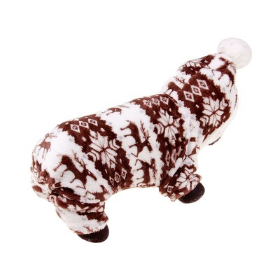 Naminių gyvūnėlių pliušinis šunų kombinezonas Žieminiai šilti šunų drabužiai mažiems ir vidutiniams šunims Mados spaudiniai šuniukų pižamos Minkšti kačių kombinezonai šunų kostiumai