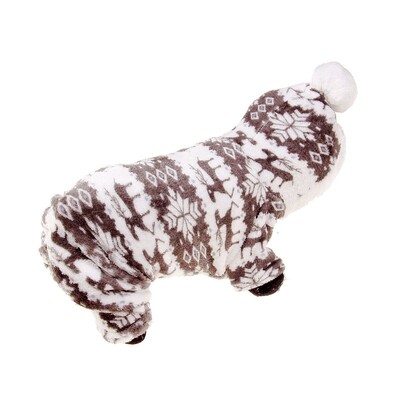 Naminių gyvūnėlių pliušinis šunų kombinezonas Žieminiai šilti šunų drabužiai mažiems ir vidutiniams šunims Mados spaudiniai šuniukų pižamos Minkšti kačių kombinezonai šunų kostiumai