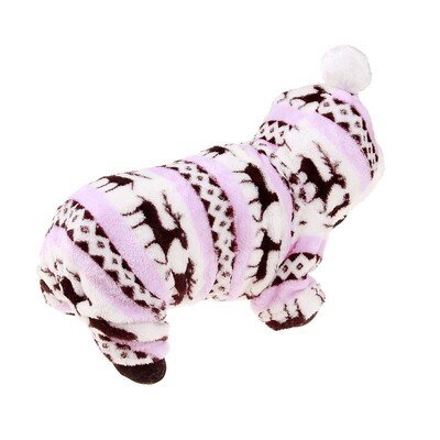 Naminių gyvūnėlių pliušinis šunų kombinezonas Žieminiai šilti šunų drabužiai mažiems ir vidutiniams šunims Mados spaudiniai šuniukų pižamos Minkšti kačių kombinezonai šunų kostiumai