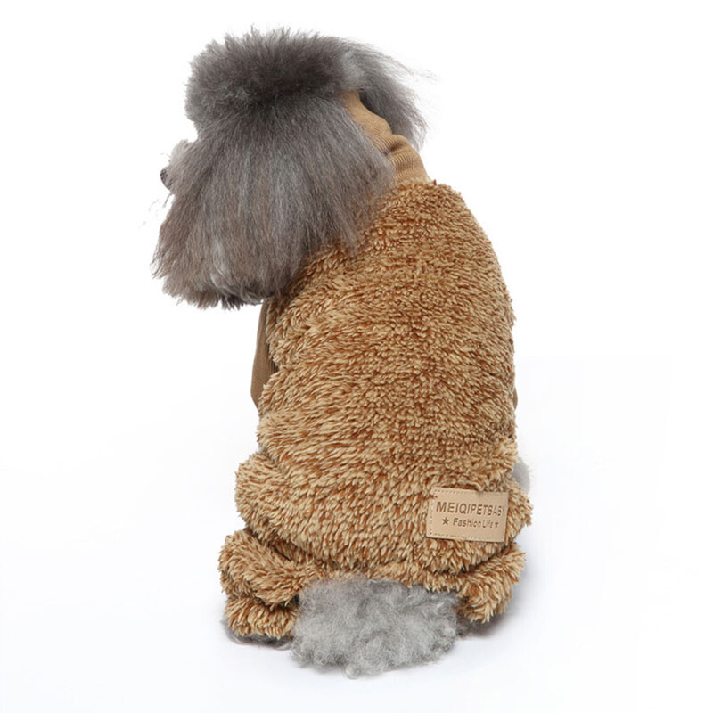 Jauns biezs vilnas apģērbs mājdzīvniekiem suņu pidžamas kaķu kostīms mājdzīvnieku kombinezons maziem suņiem Mētelis kaķu apģērbs silts ziemas mājas naktskrekls