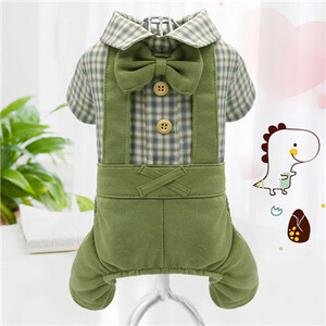 Nježni kaput od kombinezona za mačke i pse, karirana košulja, hlače na naramenice, kombinezoni, odjeća za štene za male pse, kombinezoni za čivave