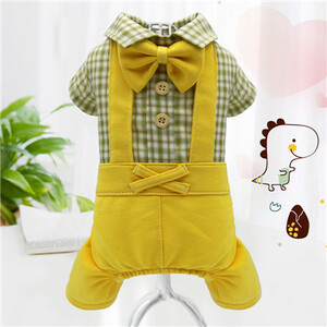 Nježni kaput od kombinezona za mačke i pse, karirana košulja, hlače na naramenice, kombinezoni, odjeća za štene za male pse, kombinezoni za čivave
