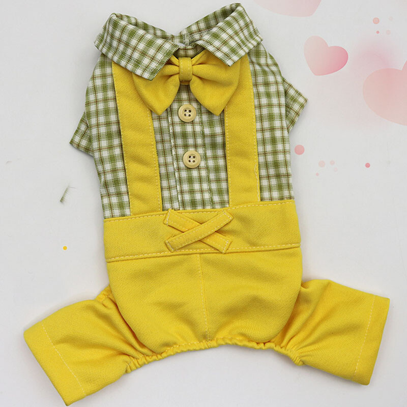 Nježni kaput od kombinezona za mačke i pse, karirana košulja, hlače na naramenice, kombinezoni, odjeća za štene za male pse, kombinezoni za čivave