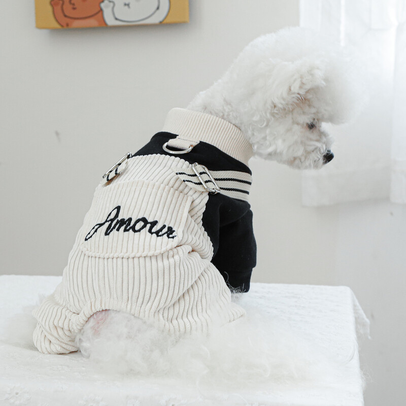 1 vnt naminių gyvūnėlių drabužiai pavasario ir rudens Love Mu Keturių kojų kelnės, tinkamos mažiems ir vidutinio dydžio šunims