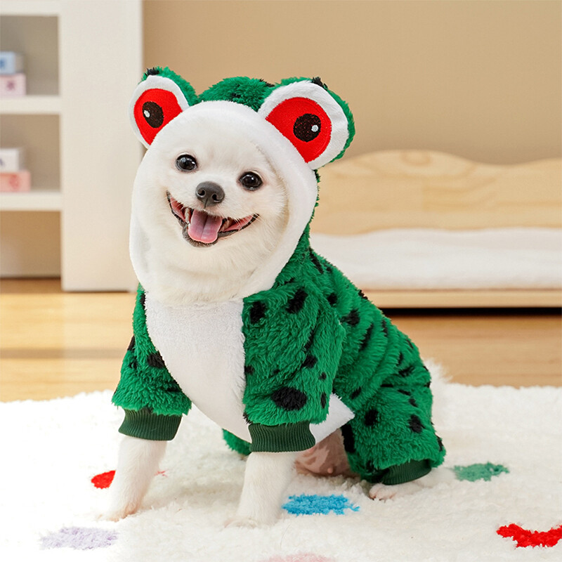 Šunys Žieminiai varlių gobtuvai ilgomis rankovėmis Minkšti šilti šunys Katės Kostiumai naminiams gyvūnėliams kasdieniam gyvenimui šventiniam cosplay