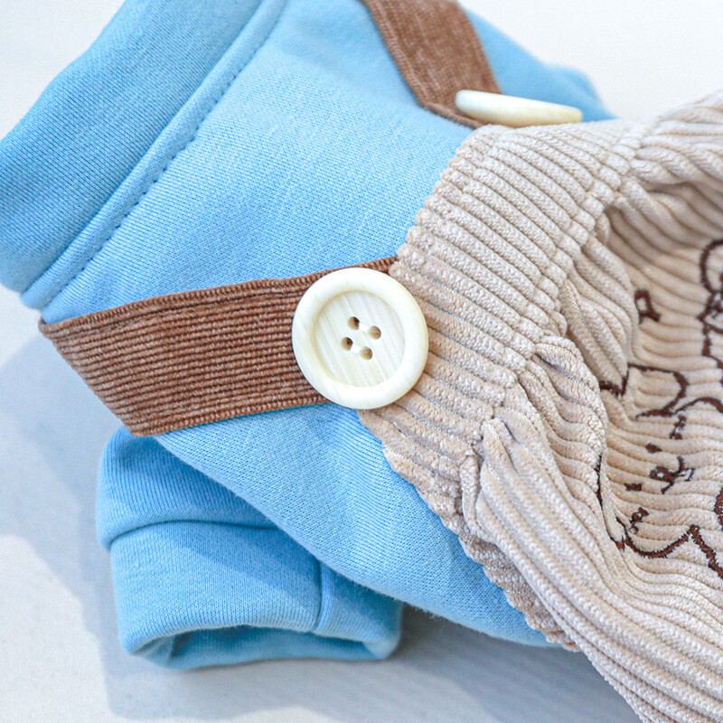 Mėlynas šunų kombinezonas, paltas Onesie šunų rūbai keturių kojų striukė Drabužiai velvetinės kelnės kombinezonai mažiems šunims Chiwawa Yorkie