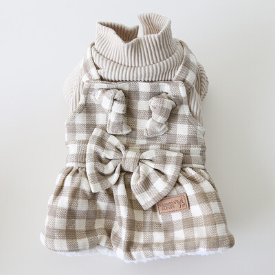 Rudens ir žiemos augintiniams languotos keturkojės petnešėlės kelnės pora sijonai šunų kačių drabužiai šunų pižamos šuniuko drabužiai žieminiai