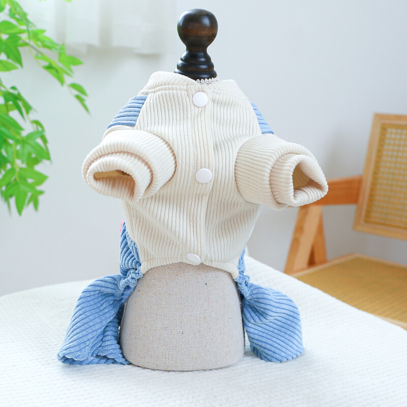 1 gab. Mājdzīvnieku apģērbs sunim pavasara un rudens zilā elfa četrkājainās siksnu bikses ar aukliņu sprādzi maziem un vidējiem suņiem